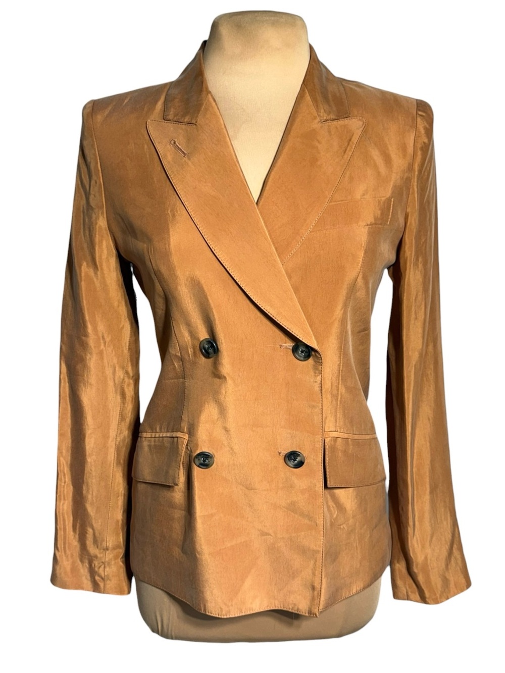 SMYTHE Tuck-In Blazer Desert Sand Tan Size 6 - Picture 2 of 6